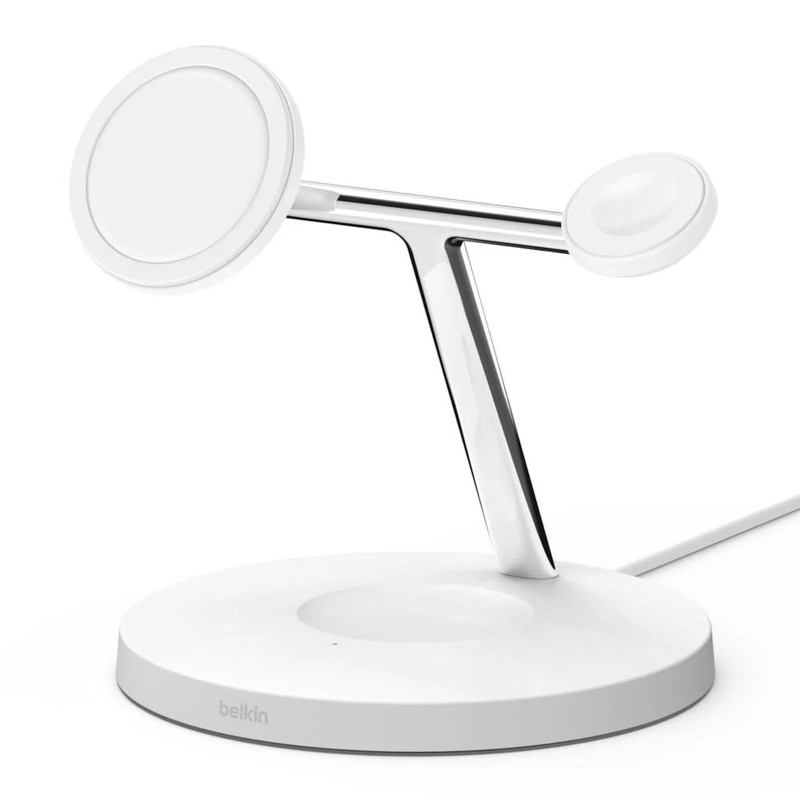 Belkin 3 in 1 Wireless Charger 15W - White - شاحن